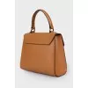 Brown Tote Bag with Pink Ruffle