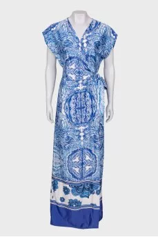 Wrap maxi dress with pockets
