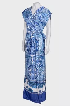 Wrap maxi dress with pockets