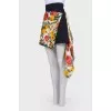 Asymmetrical flower print skirt