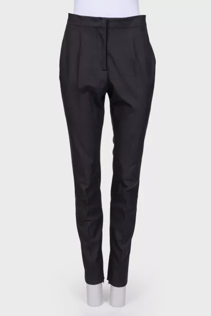 Black trousers with stripes