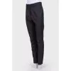 Black trousers with stripes