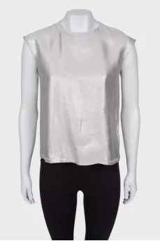 Silver sleeveless top