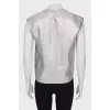 Silver sleeveless top