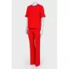 Red pantsuit