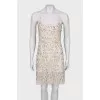 Beige mini dress with beads