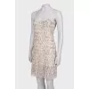Beige mini dress with beads