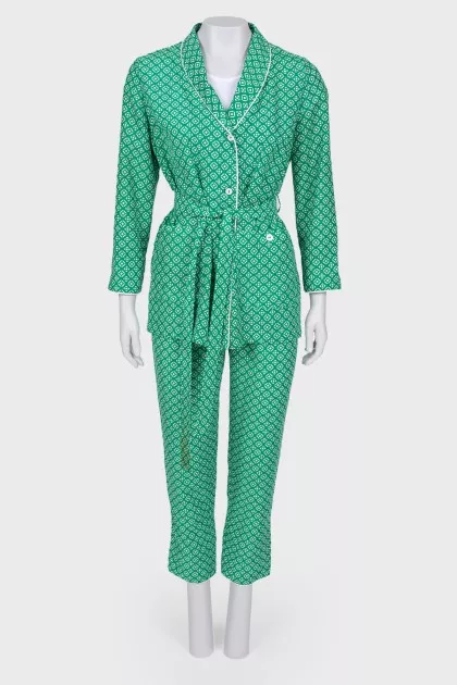 Green pantsuit