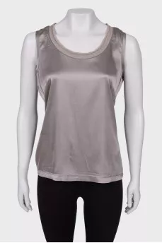 Gray silk top