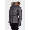 Grey hooded down jacket