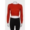 Cropped sweater in terracotta