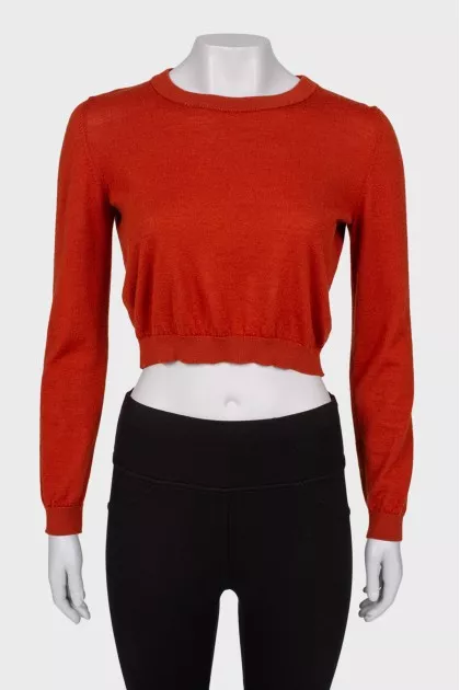Cropped sweater in terracotta