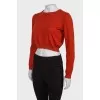 Cropped sweater in terracotta