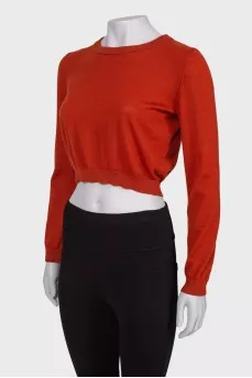 Cropped sweater in terracotta
