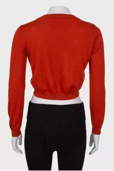Cropped sweater in terracotta