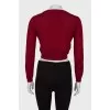 Cropped sweater in burgundy
