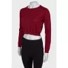 Cropped sweater in burgundy