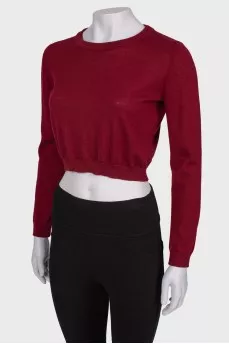 Cropped sweater in burgundy