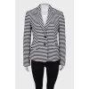 White blazer in dark blue stripe