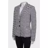 White blazer in dark blue stripe