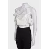 Silvery top with ruffles