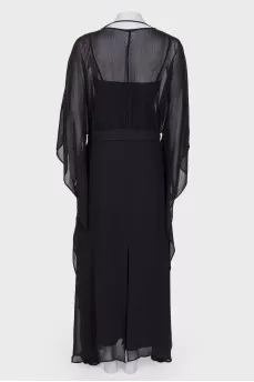 Black appliqued dress