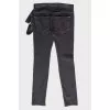 Black jeans with textile belt