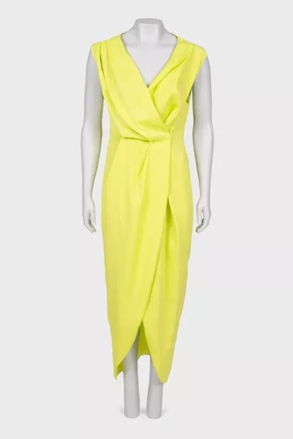 Bright Green Dress with Cleavage