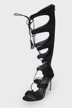 Drawstring peep toe
