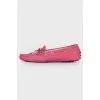 Pink leather loafers