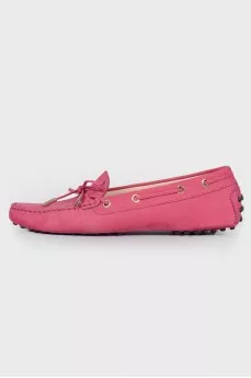 Pink leather loafers