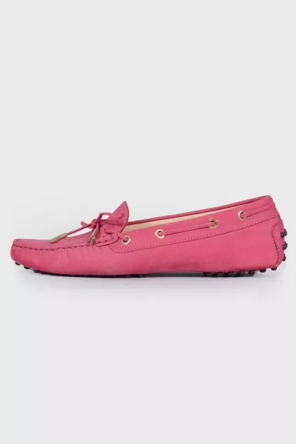 Pink leather loafers