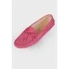 Pink leather loafers