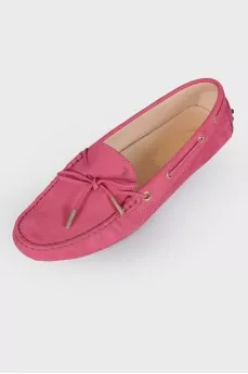 Pink leather loafers