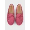 Pink leather loafers
