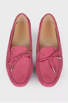 Pink leather loafers
