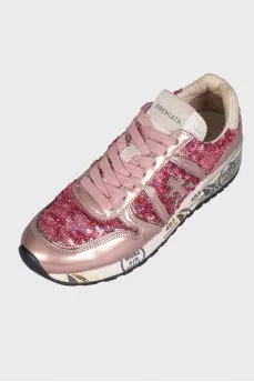 Pink sneakers with sequins
