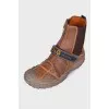 Velcro leather boots