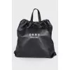 Drawstring backpack black
