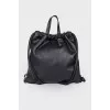 Drawstring backpack black