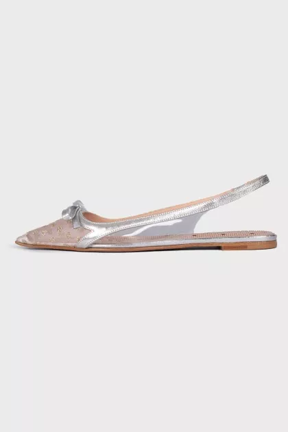 Silver slingback with plastic insert