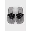 Flip-flops with black rose