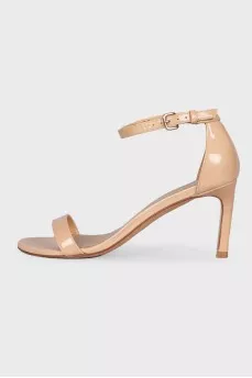Beige thin strap slingback