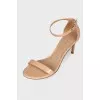 Beige thin strap slingback