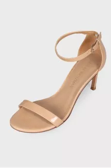 Beige thin strap slingback