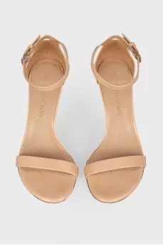 Beige thin strap slingback