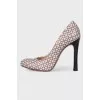 Exotic leather pumps