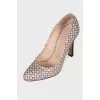 Exotic leather pumps