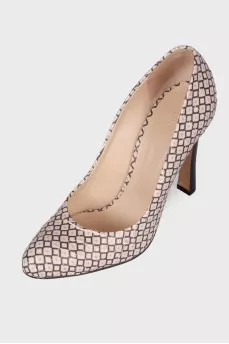 Exotic leather pumps