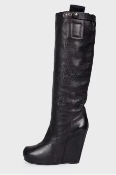 Wedge high boots